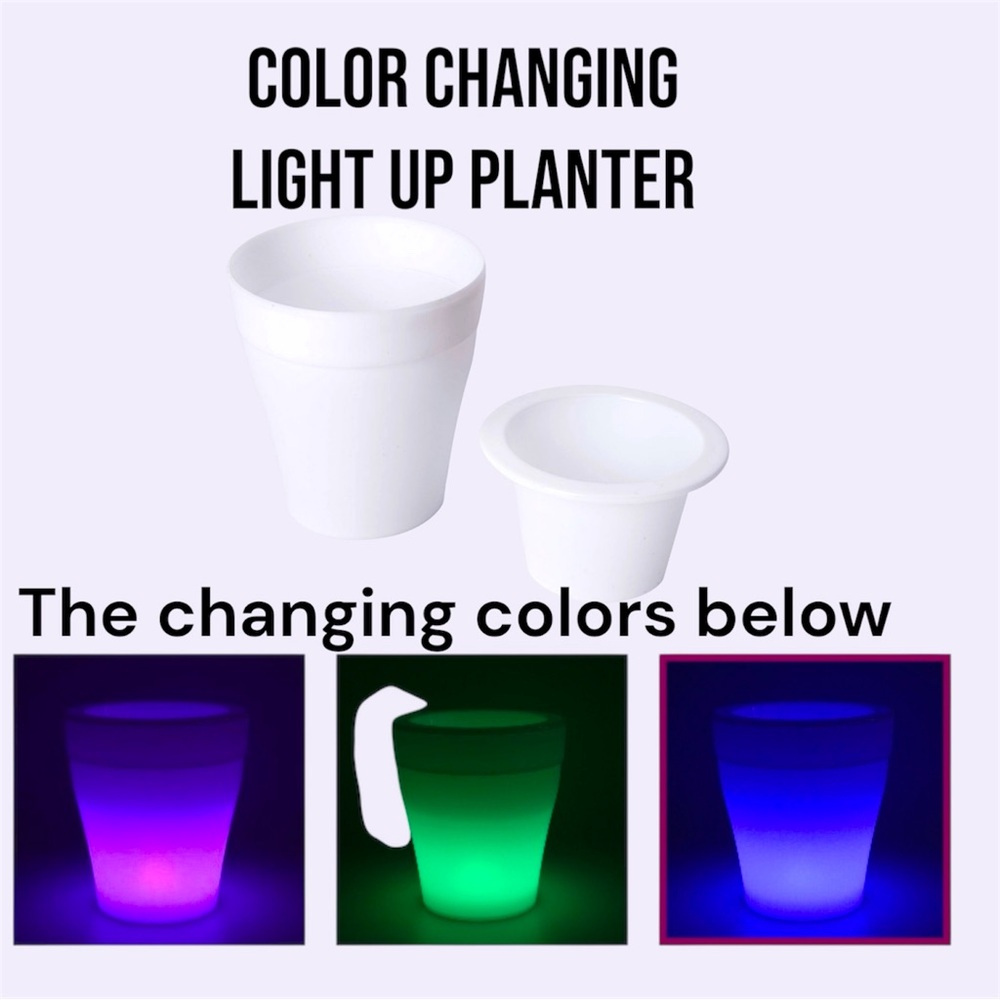 Light Up Planter - NWOB White